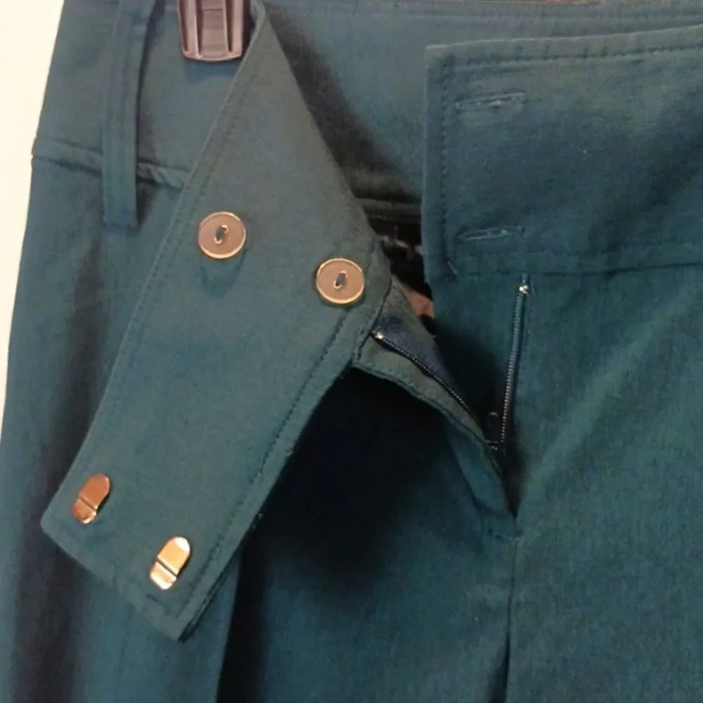 Vintage y2k women's dark teal straight leg pants sz 10 Business Casual